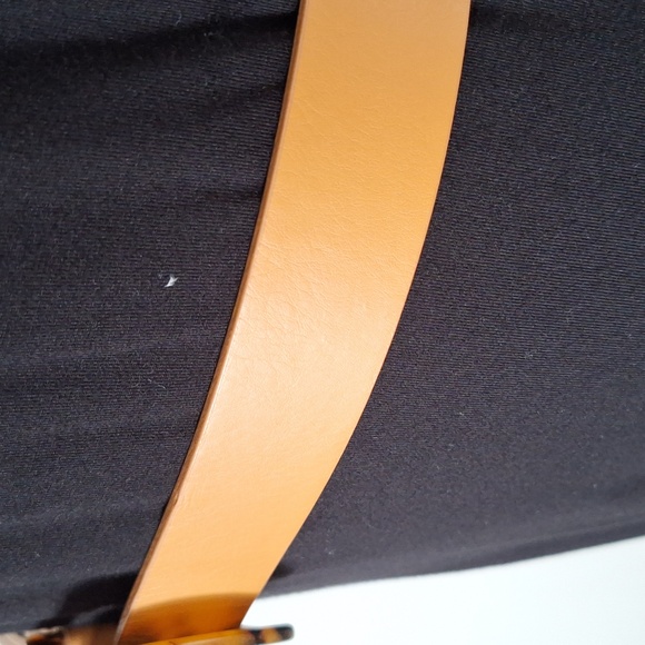 Genuine leather tan belt/ Tortoise shall buckle [L/M] - Picture 4 of 6